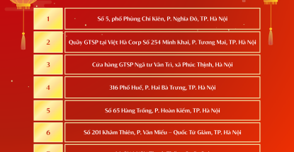 DANH SÁCH ĐỊA ĐIỂM QUẦY TRUNG THU 2026